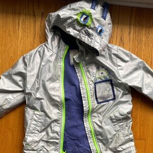 Cat & Jack Kids Silver Robot Rain Jacket